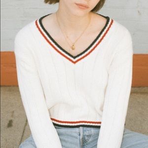 Brandy Melville V-Neck Cropped Sweater